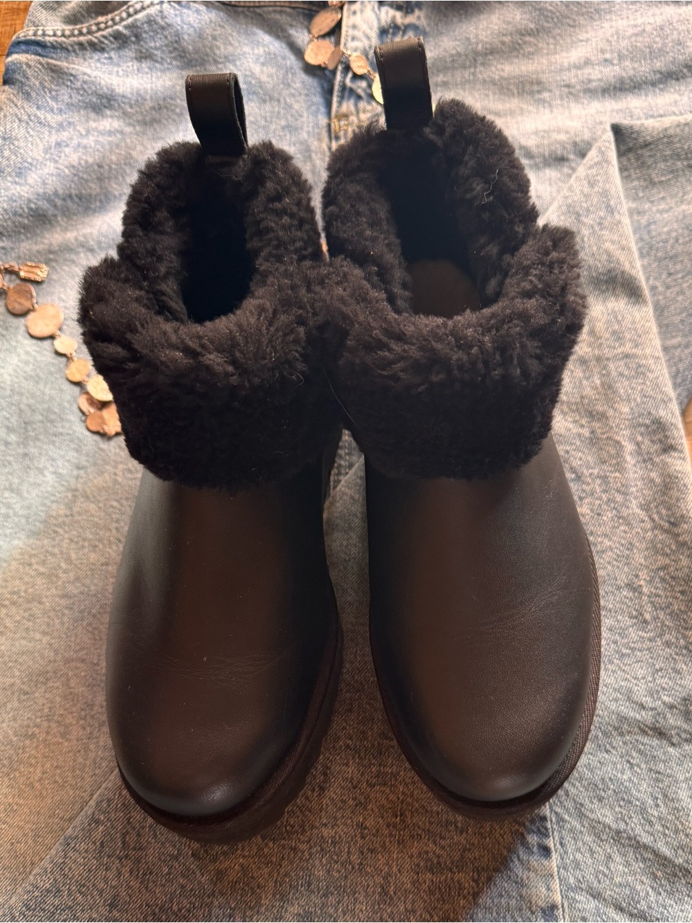 UGG Chyler Black Shearling-Lined Boots